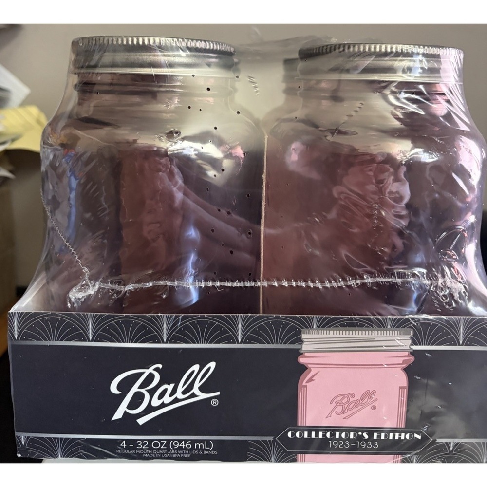 BALL Keepsake Collector's Edition ROSE Mason Canning 32 OZ Jars NEW Canning HTF